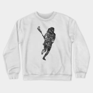 Lacrosse player black and white Crewneck Sweatshirt